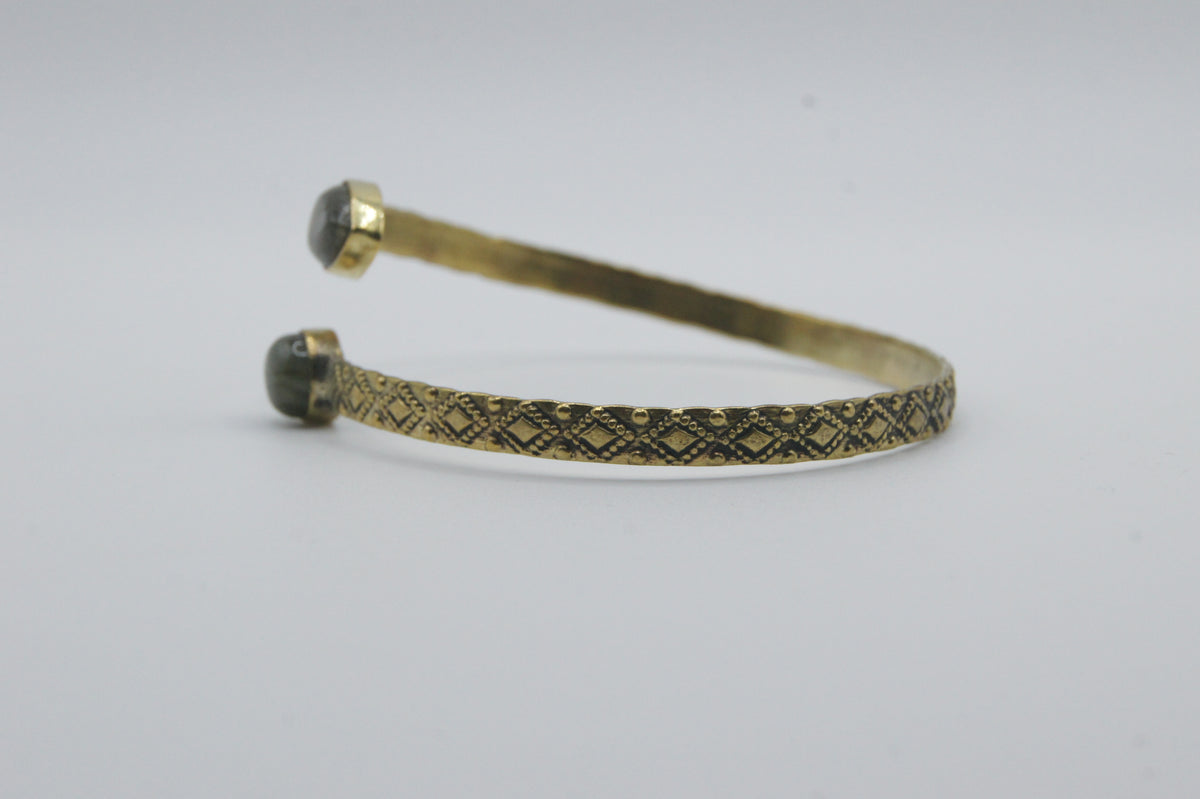 Brazalete de Latón - Labradorita