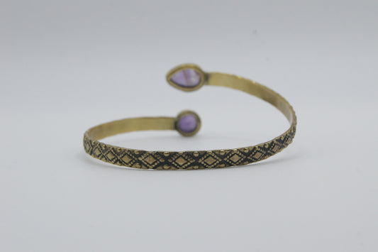 Brazalete de Latón- Amatista