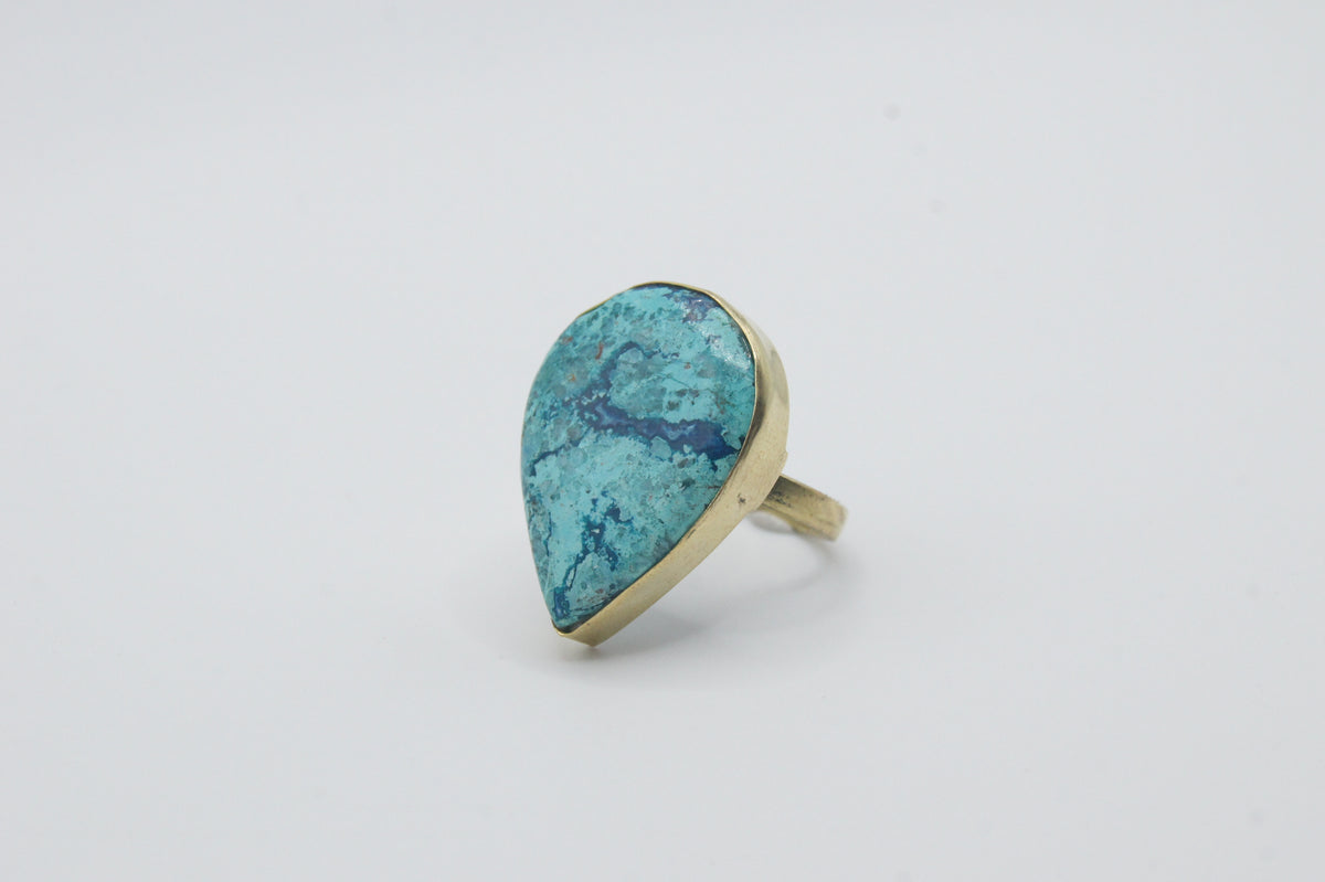 Anillo de Latón - Azurita