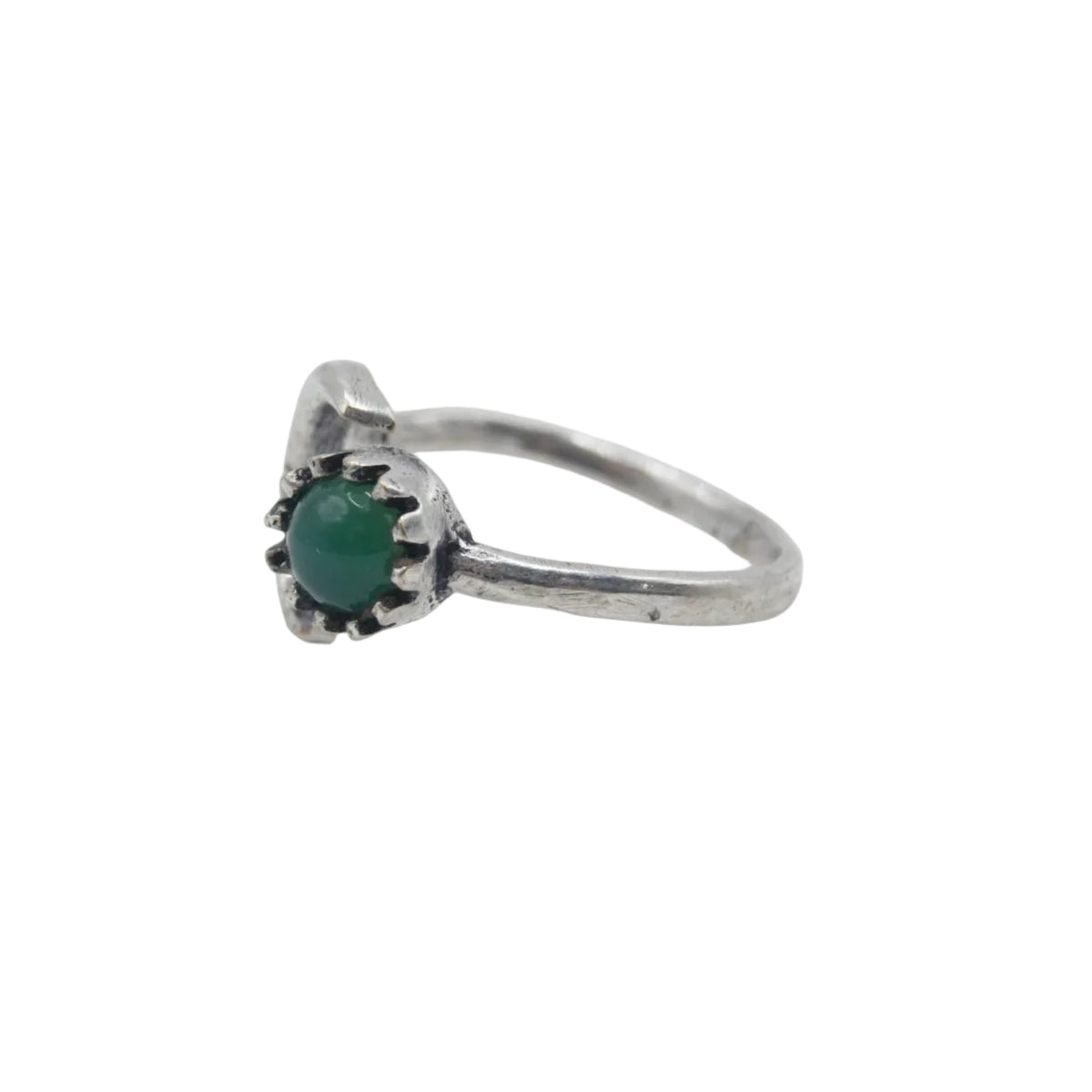 Anillo Luna de Latón con Piedra — Talla Ajustable