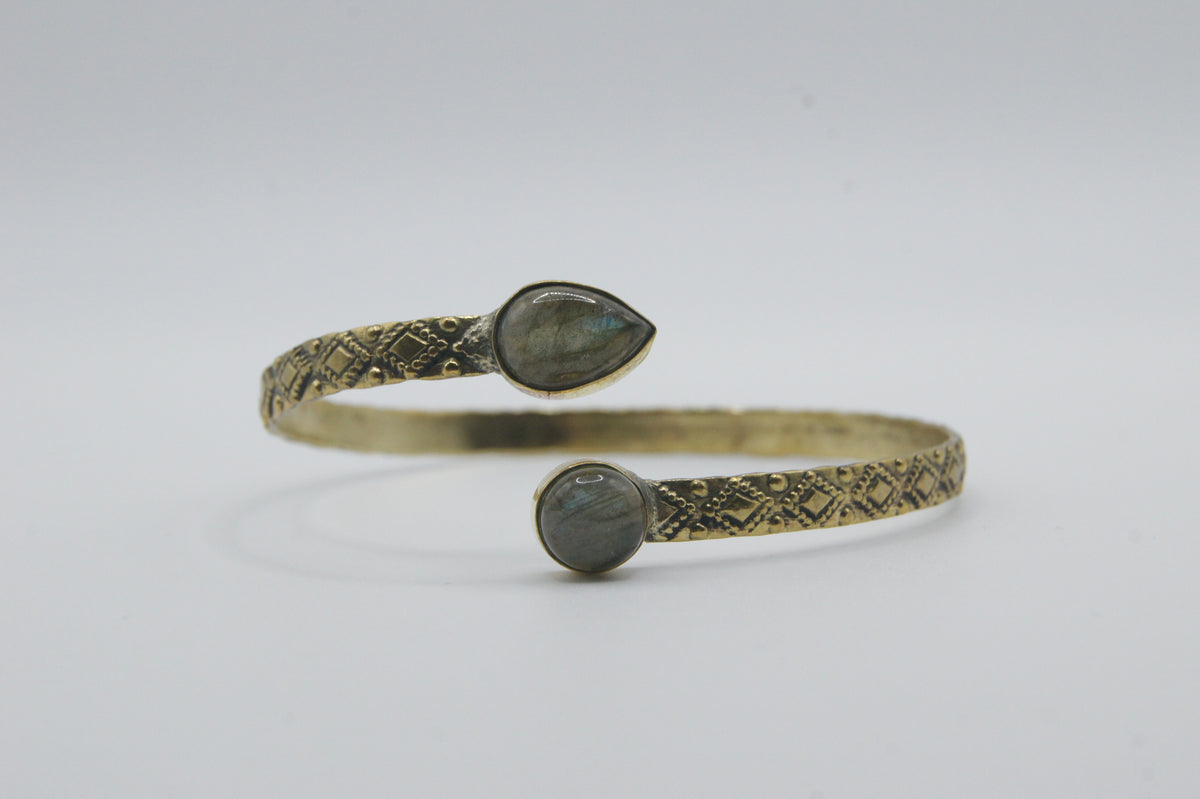 Brazalete de Latón - Labradorita
