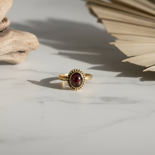 Anillo de Latón - Granate
