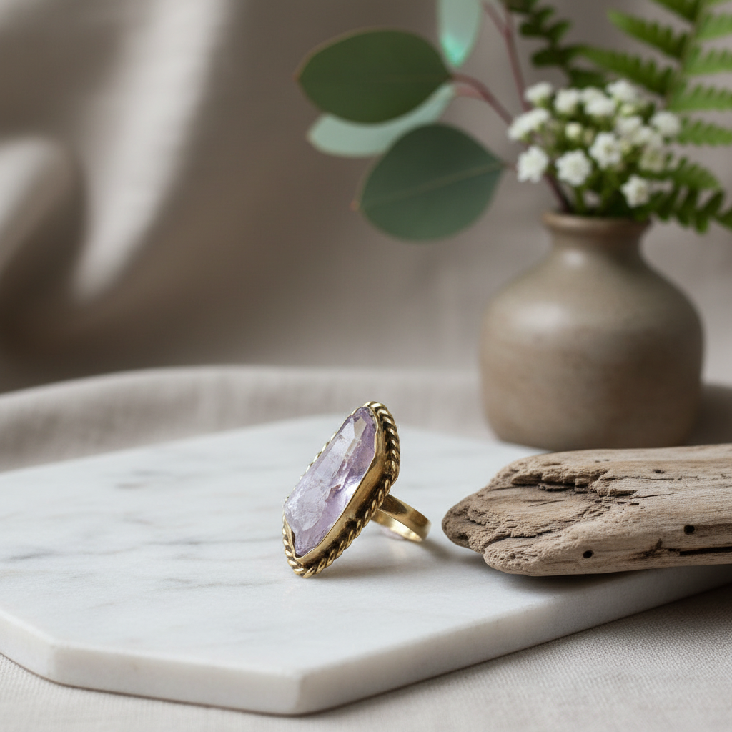Anillo de Latón - Amatista (México)