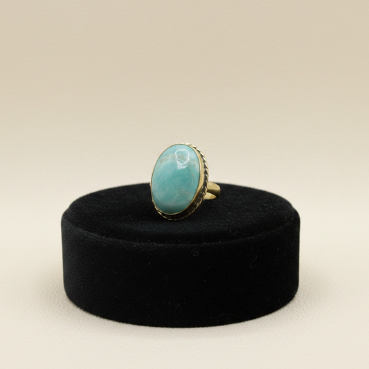 Amazonita - Anillo de latón