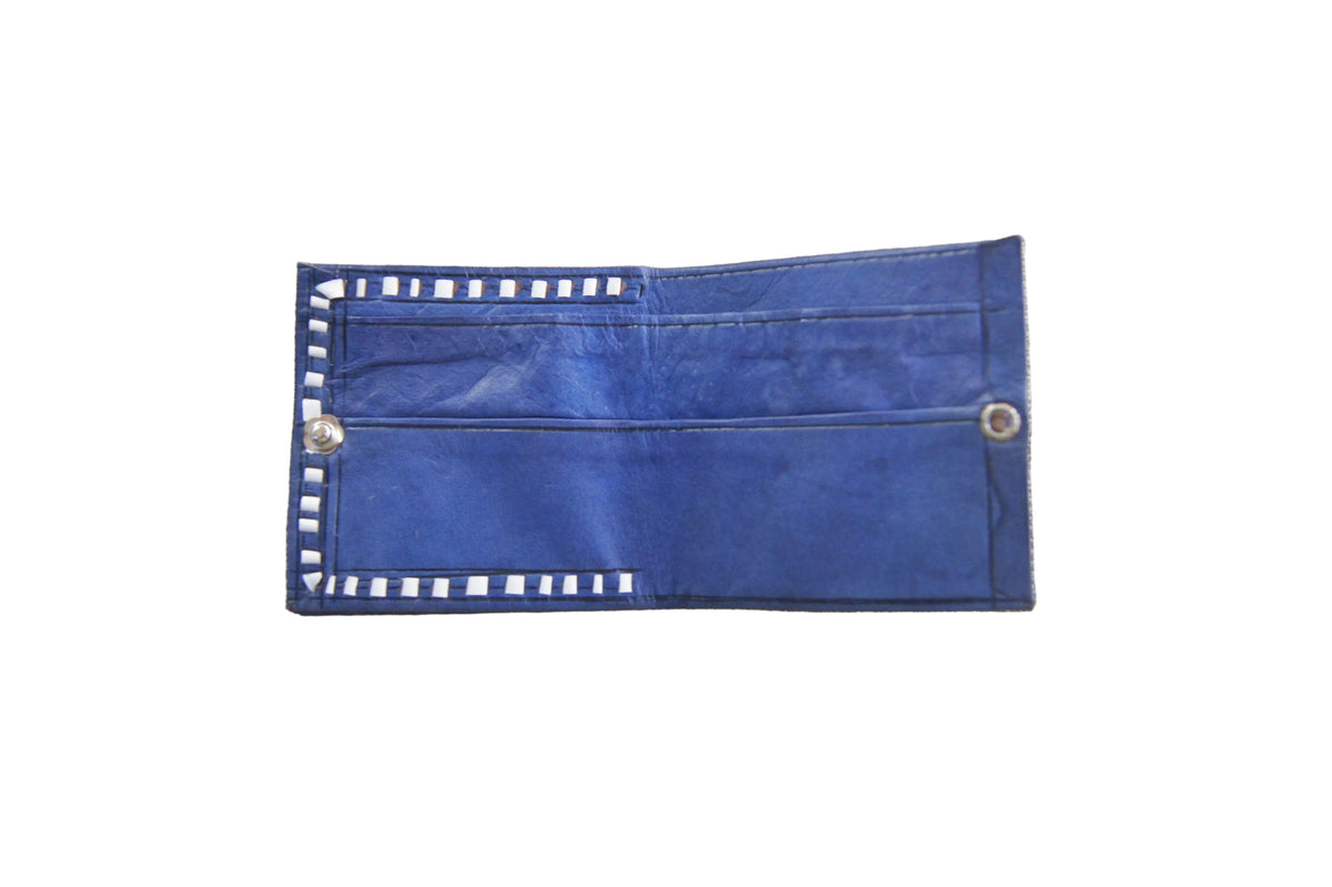 Monedero Billetera de Cuero - Azul Oscuro