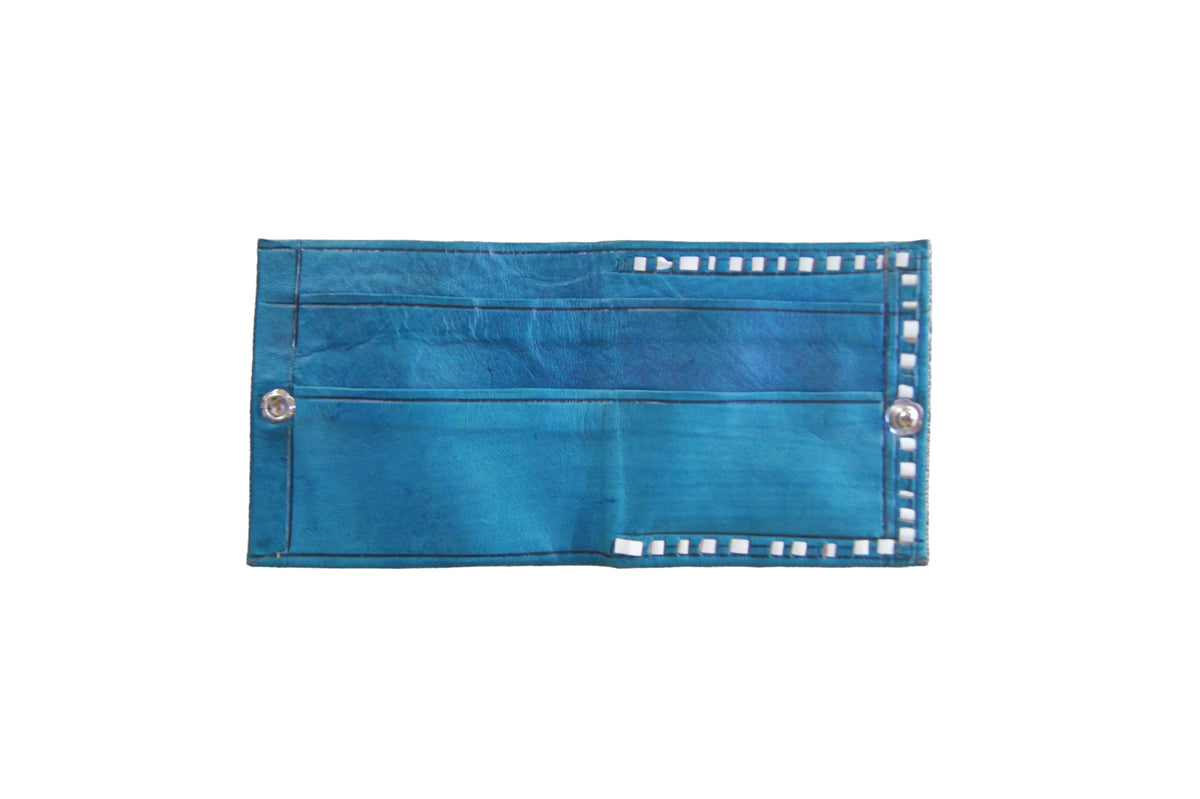 Monedero Billetera de Cuero - Azul