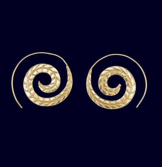 Espiral - Pendientes Baño de Oro