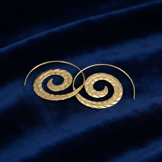Espiral - Pendientes Baño de Oro