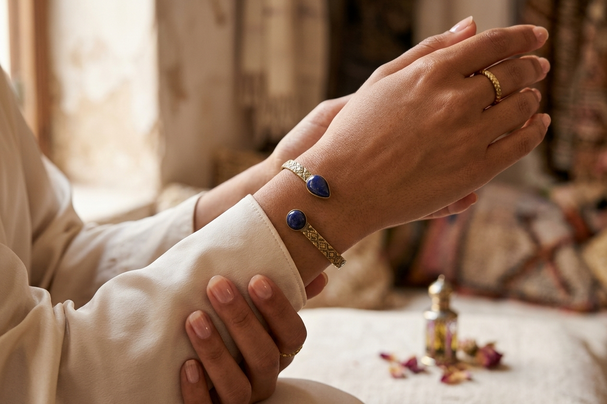Brazalete de Latón - Lapislázuli